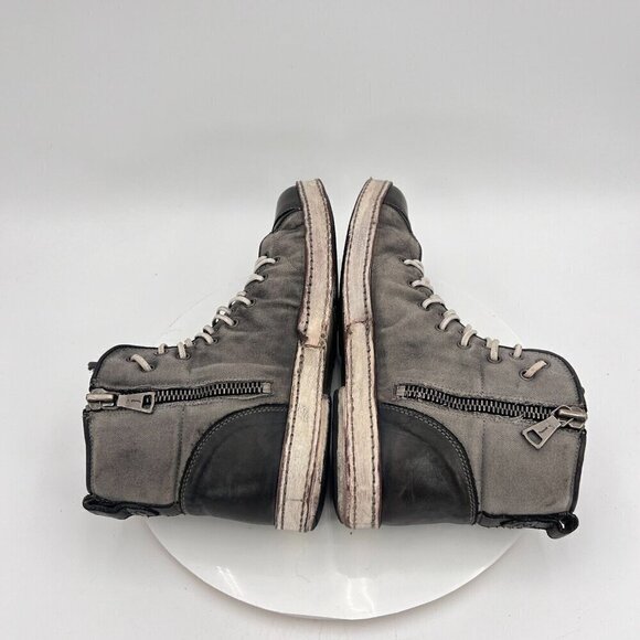 John Varvatos Collection Artisan Double Lace Men 8 High Top Shoe Zipper Sneakers - Picture 9 of 16